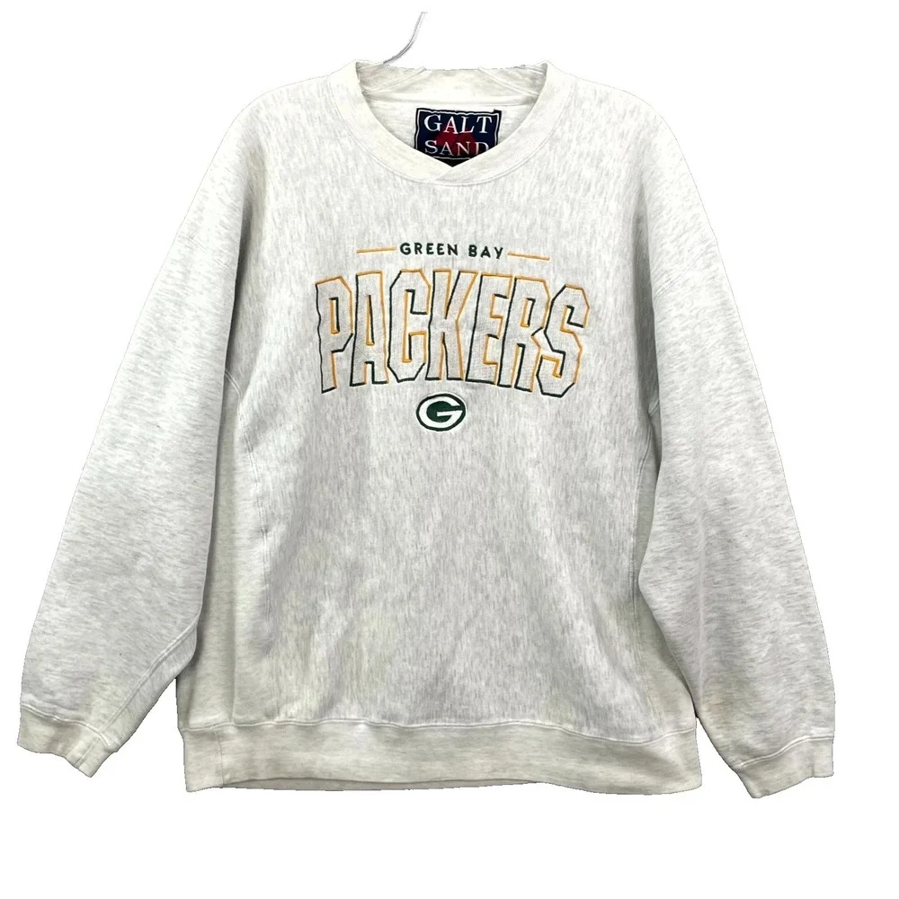 Vintage Galt Sand Green Bay Packers Sweatshirt Men Large Athleisure Football NFL